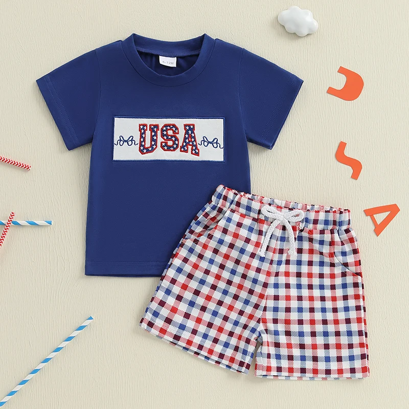 4th of July Baby Boy Outfit American Flag Embroidery Short Sleeve T-Shirt and Shorts Set Toddler Boy Summer Clothes
4th of July Baby Boy Outfit American Flag Embroidery Short Sleeve T-Shirt and Shorts Set Toddler Boy Summer Clothes