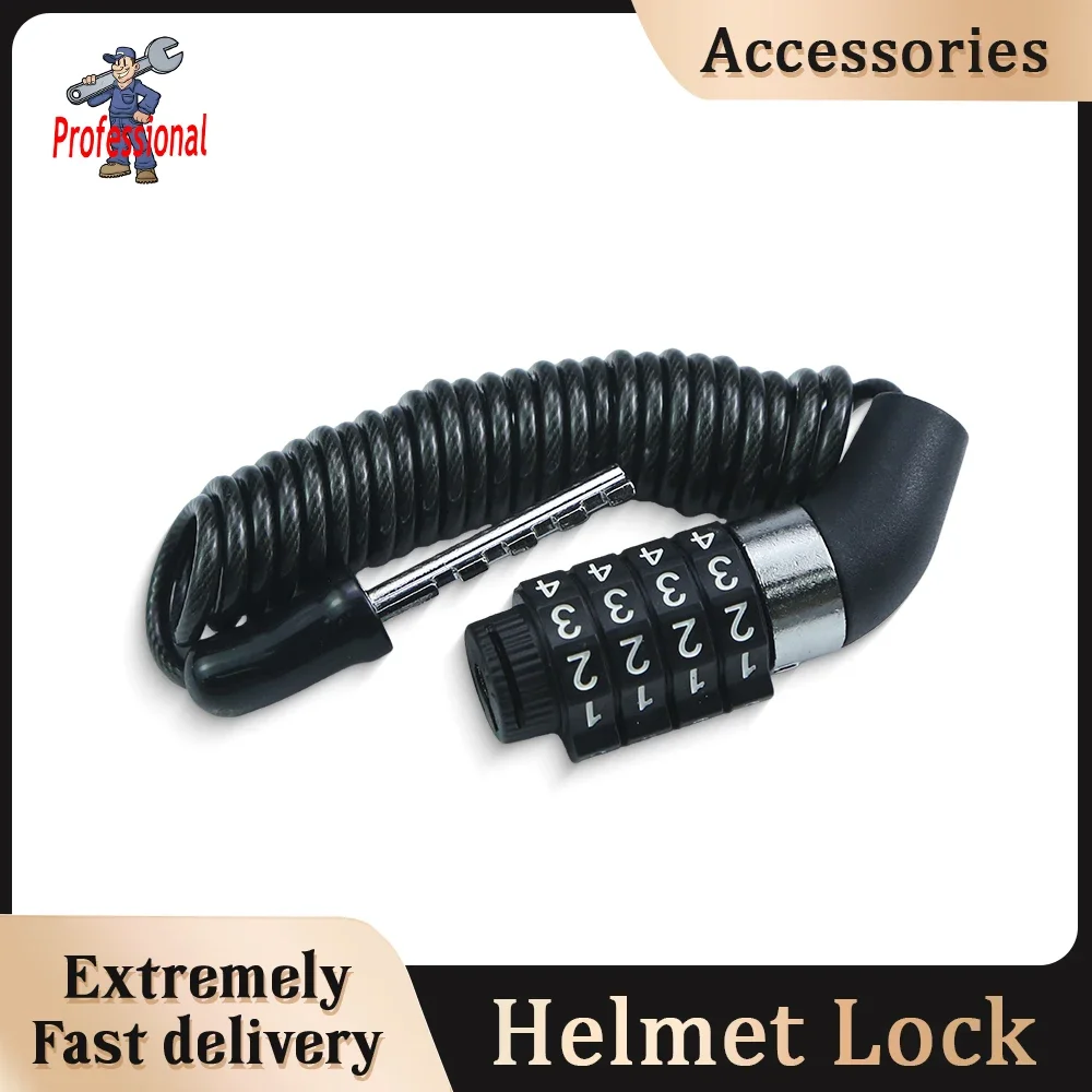 Combination Steel cable Helmet lock, Silver Small Hole Waterproof and anti-theft Motorcycle/Mountain bike portable.
Combination Steel cable Helmet lock, Silver Small Hole Waterproof and anti-theft Motorcycle/Mountain bike portable.