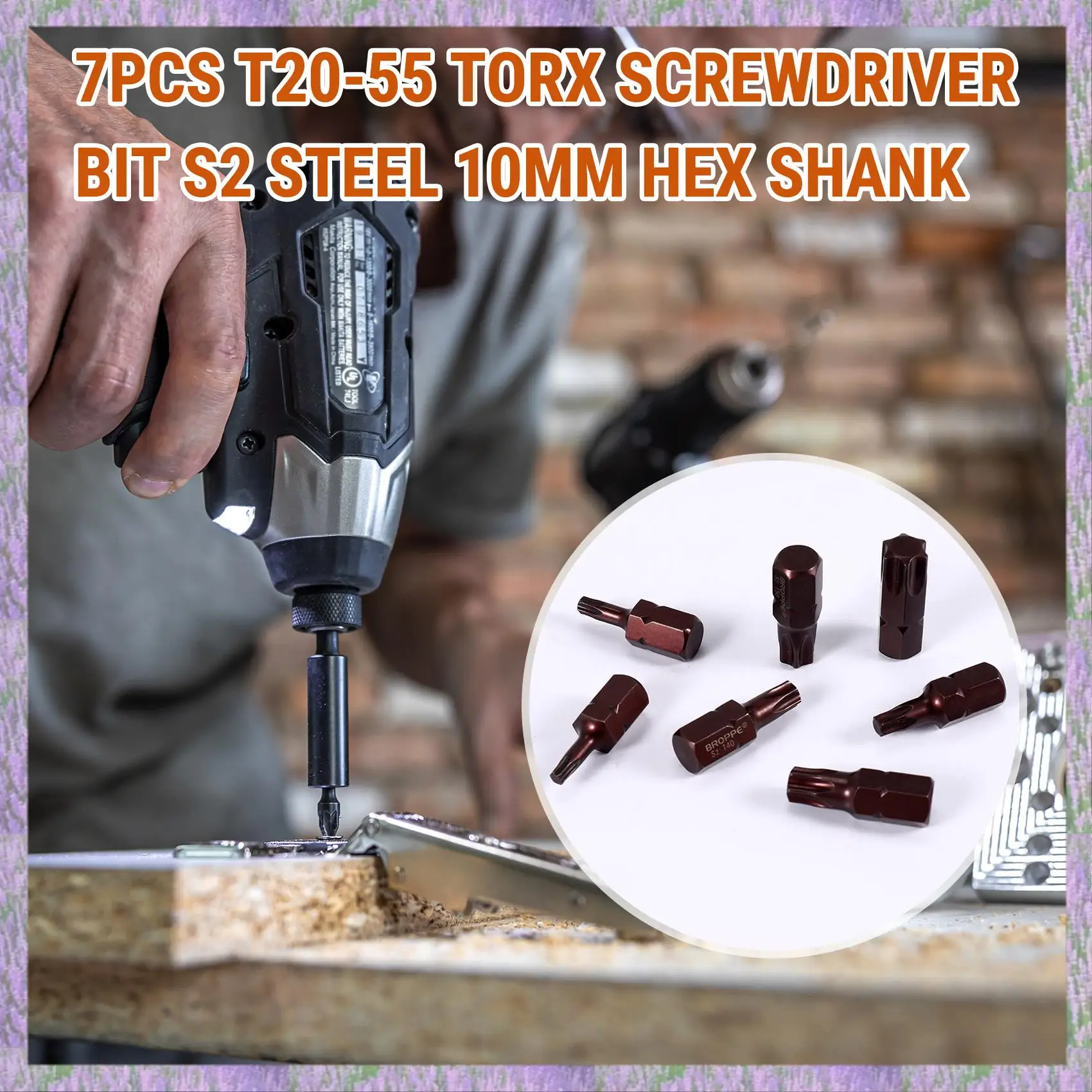A63K-Broppe 7 шт. T20-55 отвертка Torx S2 сталь 10 мм с шестигранным хвостовиком для ударной отвертки T20/T25/T30/T40/T45/T50/T55
A63K-Broppe 7 шт. T20-55 отвертка Torx S2 сталь 10 мм с шестигранным хвостовиком для ударной отвертки T20/T25/T30/T40/T45/T50/T55