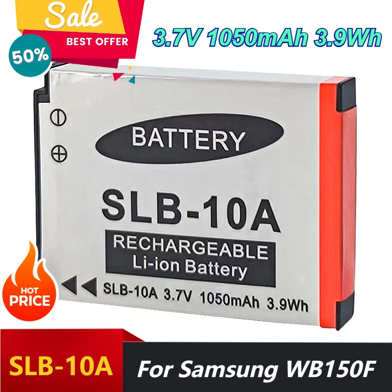 2PCS 3.7V 1050mAh Camera Batteries for Samsung WB150F WB850F EX2F WB200F WB800F PL60 SLB - 10A Batteries
2PCS 3.7V 1050mAh Camera Batteries for Samsung WB150F WB850F EX2F WB200F WB800F PL60 SLB - 10A Batteries