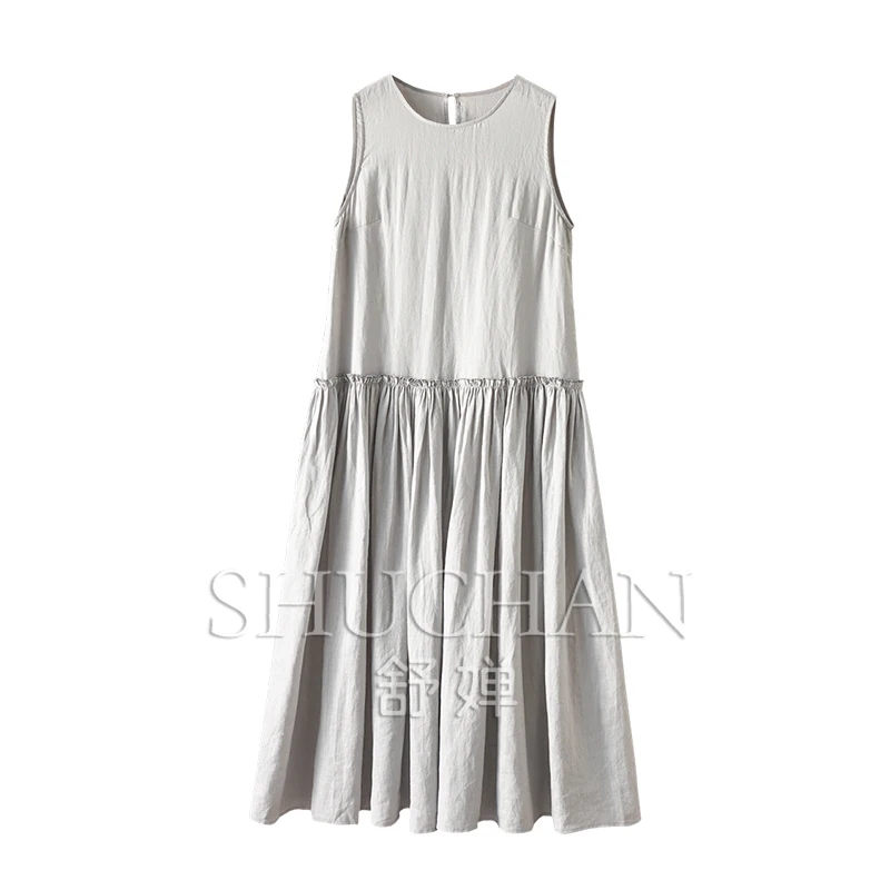 100% Linen Lazy Loose 3M + Pendulum Tank Dress 70A9 Vestidos De Mujer Birthday Dress for Women 
100% Linen Lazy Loose 3M + Pendulum Tank Dress 70A9 Vestidos De Mujer Birthday Dress for Women