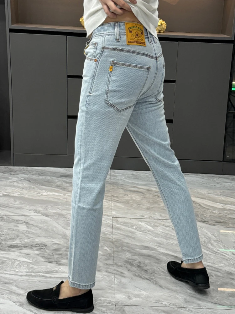 Slim Fit Light Blue Jeans Men's Spring Summer New Style Simple Stylish Youthful Nine-Piece Pants Cotton mid Waist Washed
Slim Fit Light Blue Jeans Men's Spring Summer New Style Simple Stylish Youthful Nine-Piece Pants Cotton mid Waist Washed