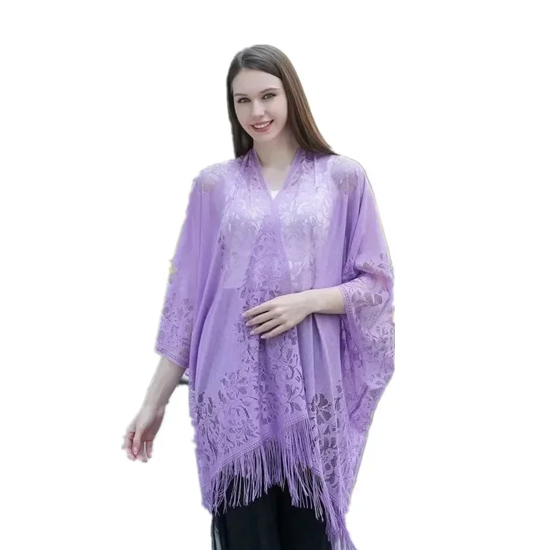 Beach Sunscreen Clothing Lace Cardigan Summer Outer Wear Sunshade Cape Women Tassel Coat Spring Seaside Holiday Leisure Shawl P5
Beach Sunscreen Clothing Lace Cardigan Summer Outer Wear Sunshade Cape Women Tassel Coat Spring Seaside Holiday Leisure Shawl P5