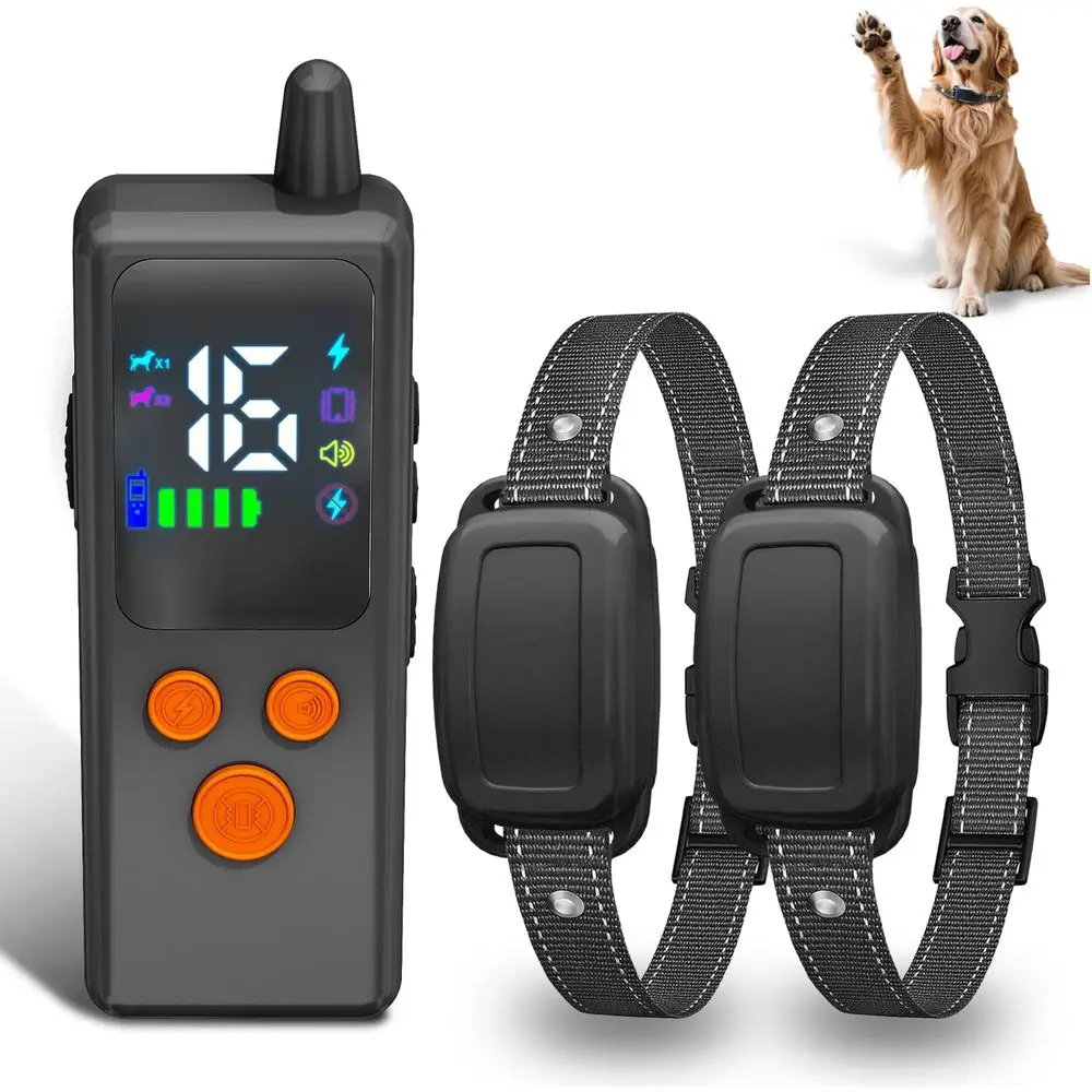 Dog Training Collar with Remote - Waterproof Shock Collars for Dogs, Rechargeable E Collars with Vibration and Shock
Dog Training Collar with Remote - Waterproof Shock Collars for Dogs, Rechargeable E Collars with Vibration and Shock