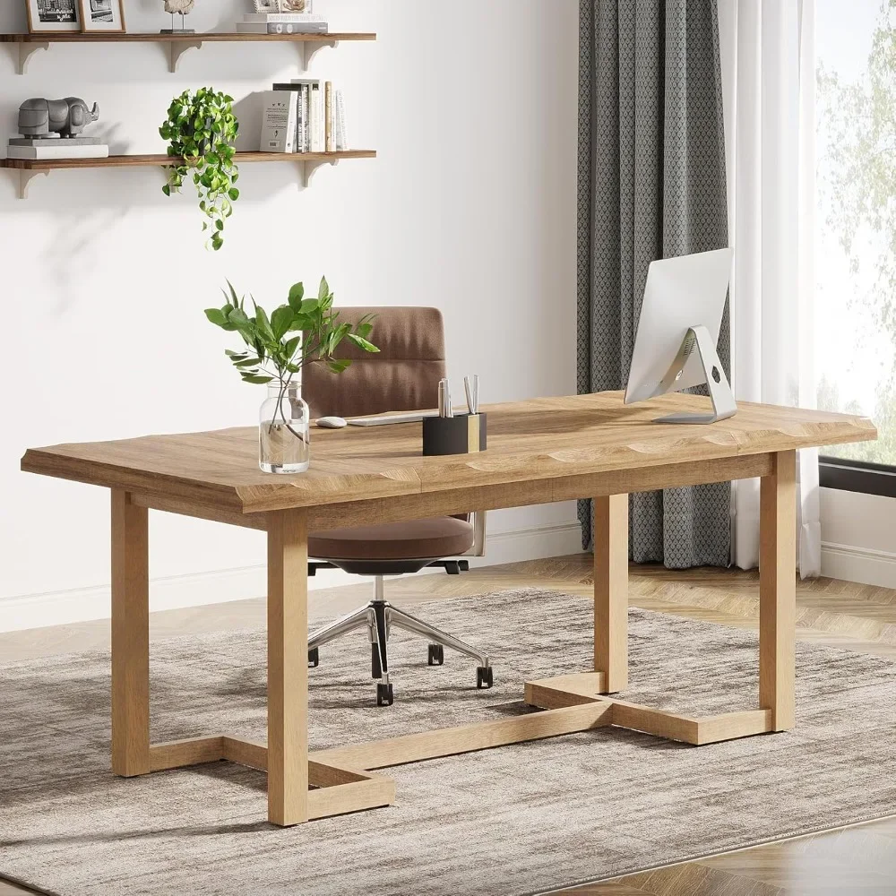 63 Inches Computer Desk, Rectangular Writing Table with Solid Wood Legs and Thickened Desktop for Work Study, Modern Simple
63 Inches Computer Desk, Rectangular Writing Table with Solid Wood Legs and Thickened Desktop for Work Study, Modern Simple