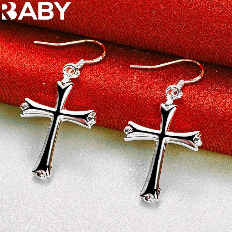 925 Sterling Silver Classic Cross Drop Earrings For Woman Fashion Wedding Party Christmas Gift Charm Jewelry
925 Sterling Silver Classic Cross Drop Earrings For Woman Fashion Wedding Party Christmas Gift Charm Jewelry
