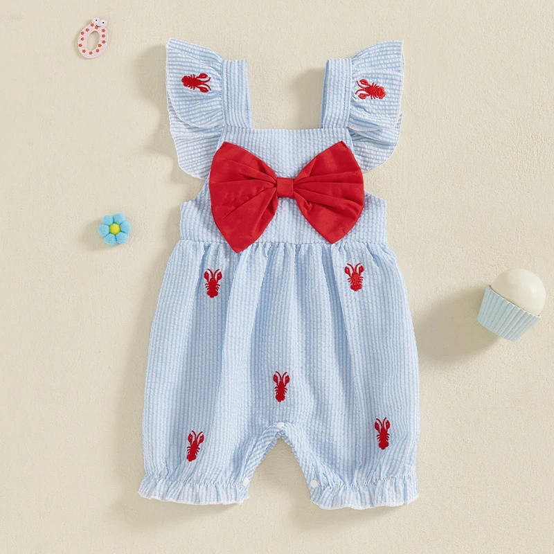 Newborn Baby Girl Summer Clothes Infant Cute Smocked Crawfish Outfit Fly Sleeve Embroidery Lobster Bowknot Jumpsuit
Newborn Baby Girl Summer Clothes Infant Cute Smocked Crawfish Outfit Fly Sleeve Embroidery Lobster Bowknot Jumpsuit