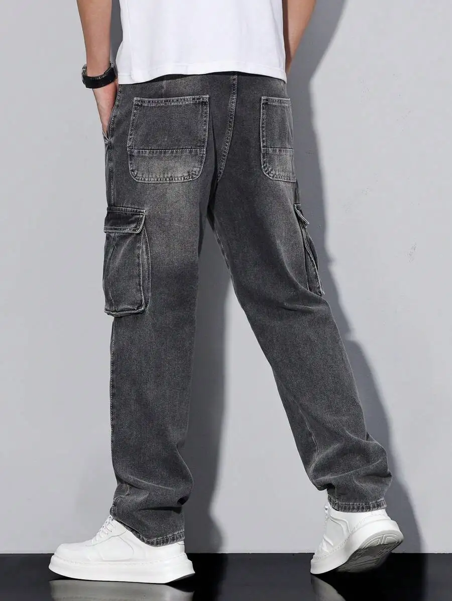 Mens Washed Straight Leg Cargo Jeans Casual Denim Pants
Mens Washed Straight Leg Cargo Jeans Casual Denim Pants