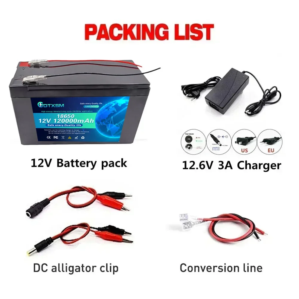 2025Upgraded 12V18650 Li-Ion Battery Pack for E-Bike/Scooter/Car 35Ah-120Ah w/BMS 30A High Current Rechargeable&Long Lifespan
2025Upgraded 12V18650 Li-Ion Battery Pack for E-Bike/Scooter/Car 35Ah-120Ah w/BMS 30A High Current Rechargeable&Long Lifespan