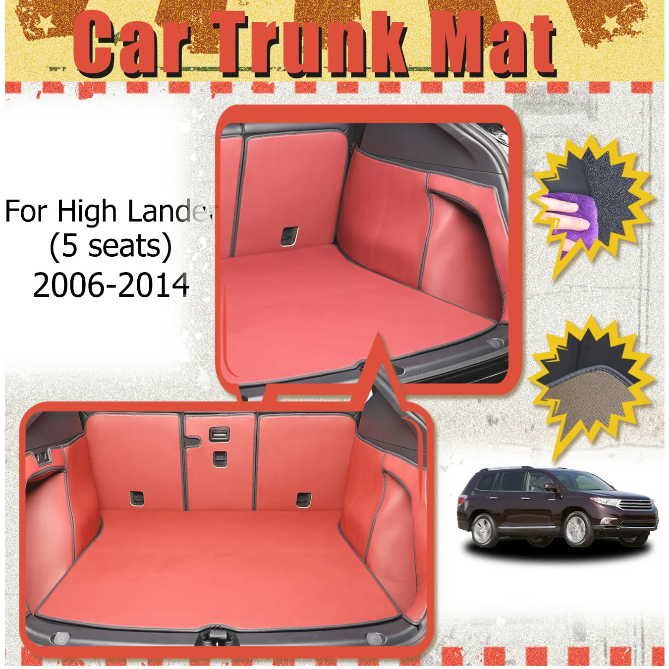 Для Toyota для High Lander (5 мест) 2006-2014 коврик в багажник автомобиля с полным окружением, утолщенный трехслойный ПВХ, противоскользящий, износостойкий
Для Toyota для High Lander (5 мест) 2006-2014 коврик в багажник автомобиля с полным окружением, утолщенный трехслойный ПВХ, противоскользящий, износостойкий