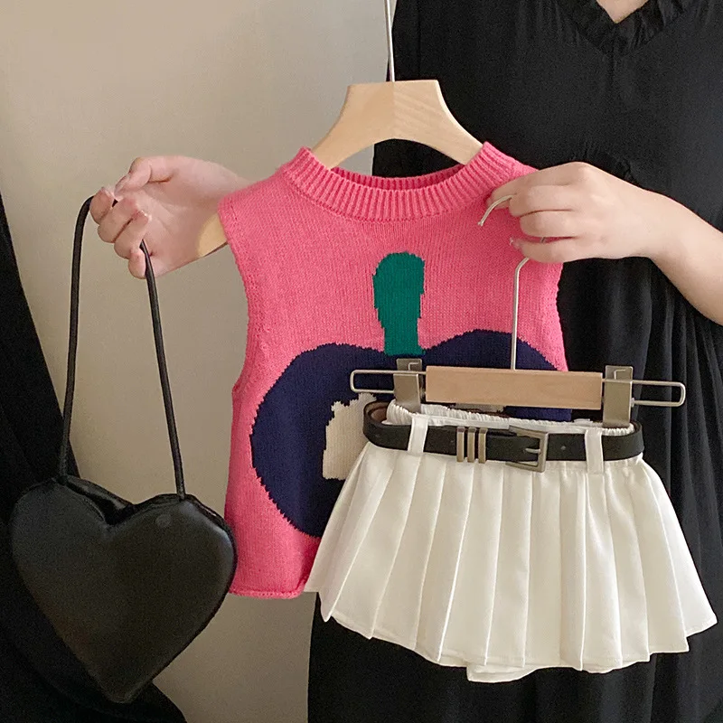 Children Clothes Set Sleeveless Knitted Tops Pleated Skirt Suit Outfits for Girls Summer Kids Baby Toddler Fashion Two-piece Set
Children Clothes Set Sleeveless Knitted Tops Pleated Skirt Suit Outfits for Girls Summer Kids Baby Toddler Fashion Two-piece Set