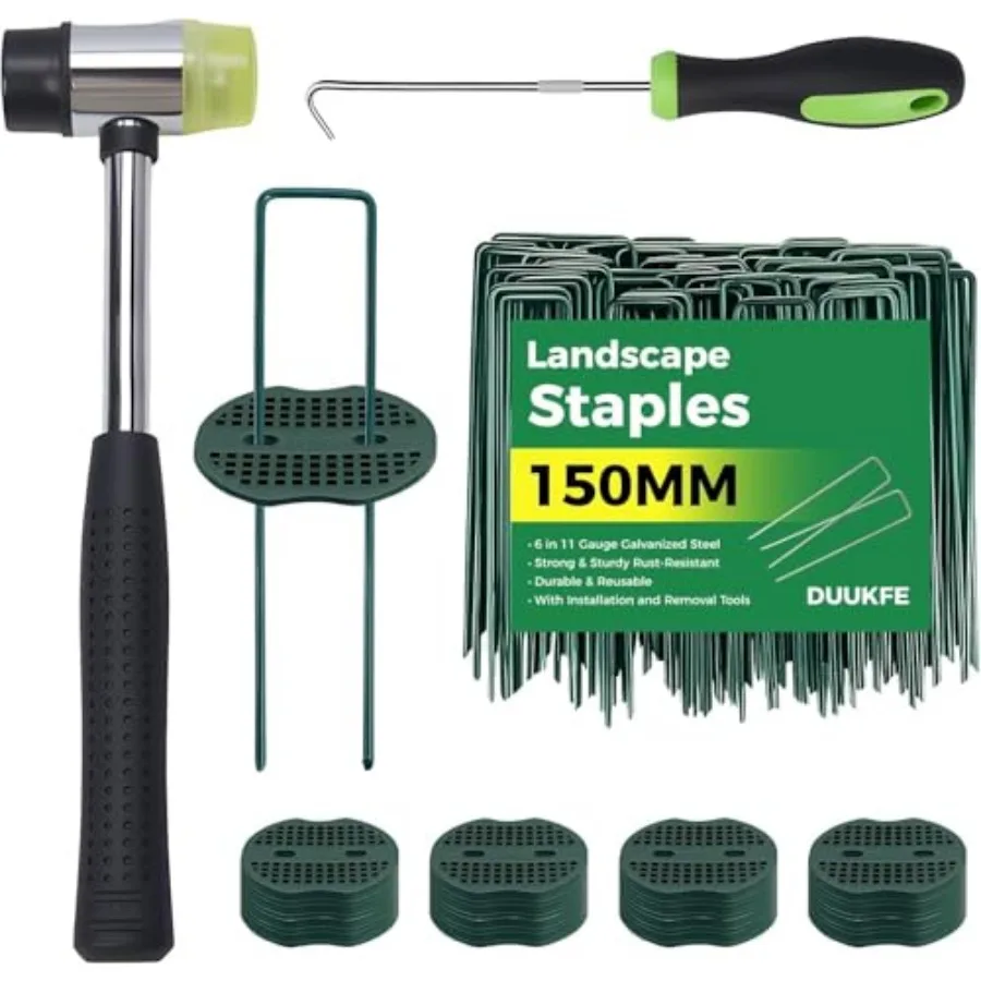 1 Garden Staples +1 Gasket +Pick Hook +Rubber Mallet 6 Inch Landscape Fabric Stakes Galvanized Weed Barrier Stakes 11 Gauge Lan
1 Garden Staples +1 Gasket +Pick Hook +Rubber Mallet 6 Inch Landscape Fabric Stakes Galvanized Weed Barrier Stakes 11 Gauge Lan
