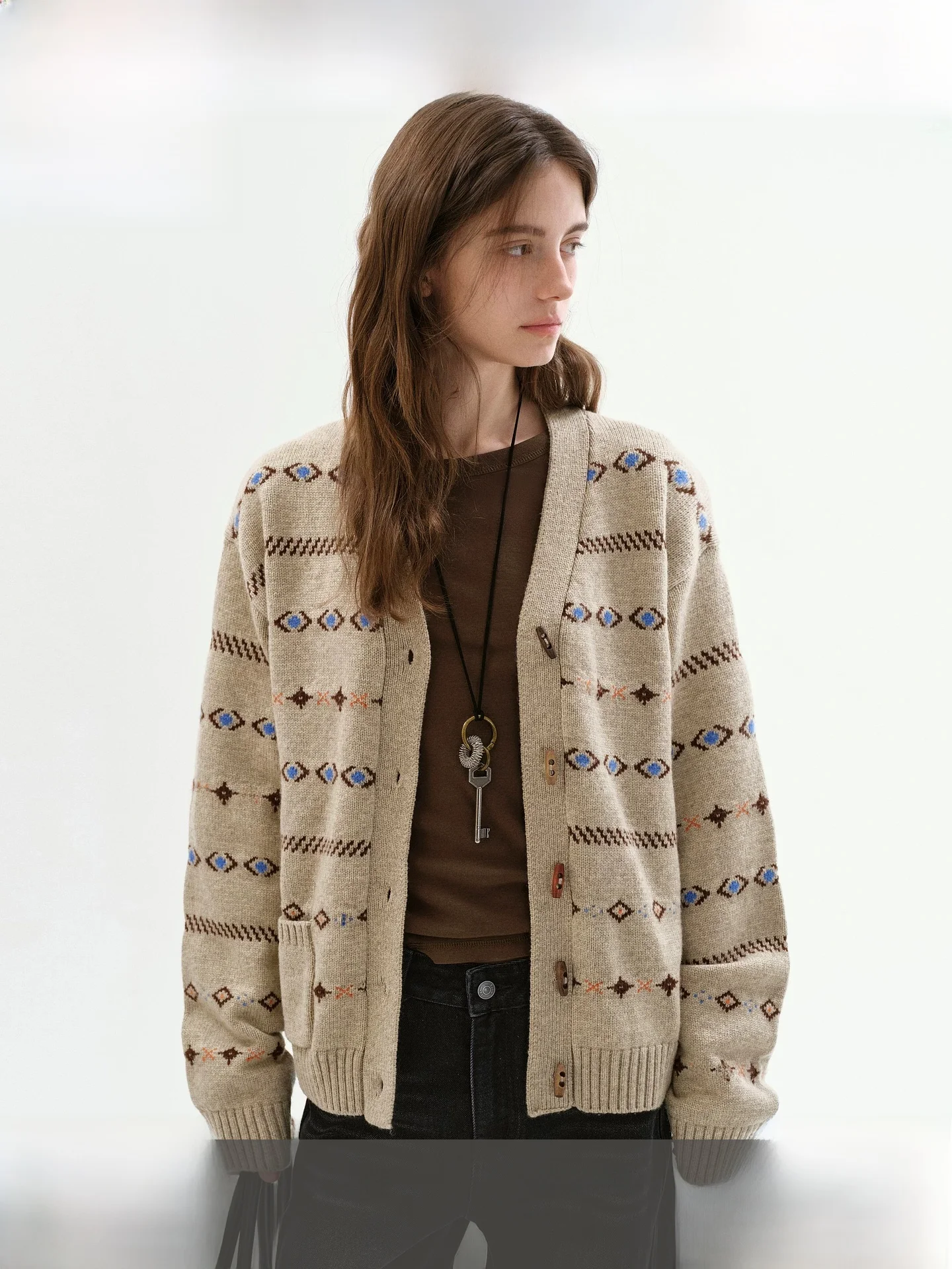 Fano Women's Open Cardigan Loose Knitted Mixed Wool Nylon Geometric Color Block Weave Casual Autumn Fashion Vintage Style
Fano Women's Open Cardigan Loose Knitted Mixed Wool Nylon Geometric Color Block Weave Casual Autumn Fashion Vintage Style