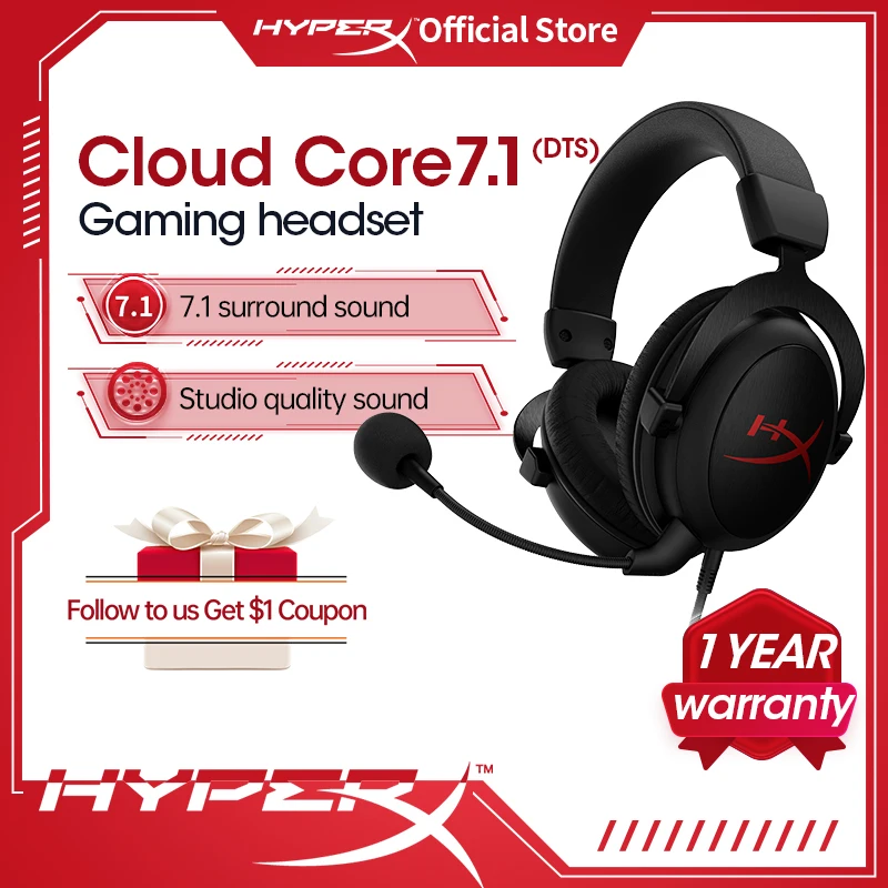 Оригинальная Проводная гарнитура HyperX Cloud Core DTS, игровые наушники с объемным звуком Hi-Fi, шумоподавление, микрофон, контроллер
Оригинальная Проводная гарнитура HyperX Cloud Core DTS, игровые наушники с объемным звуком Hi-Fi, шумоподавление, микрофон, контроллер