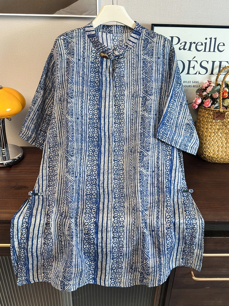 Casual Artistic Style Mid-Length Dress Korean Japanese High-End Summer plus Size Women's Dress Breathable Skin-Friendly
Casual Artistic Style Mid-Length Dress Korean Japanese High-End Summer plus Size Women's Dress Breathable Skin-Friendly