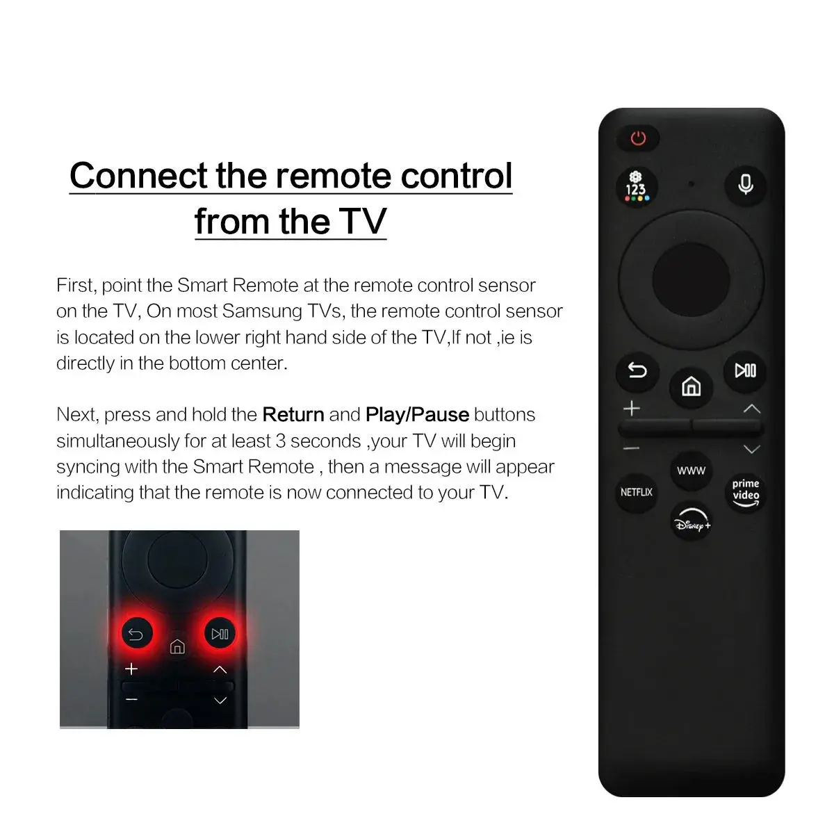 Compatible with Sam*sung TV BN59-01432J Solar Voice Remote Control Spare Parts Fixed Code for Automatic Use Made Durable Plastic
Compatible with Sam*sung TV BN59-01432J Solar Voice Remote Control Spare Parts Fixed Code for Automatic Use Made Durable Plastic