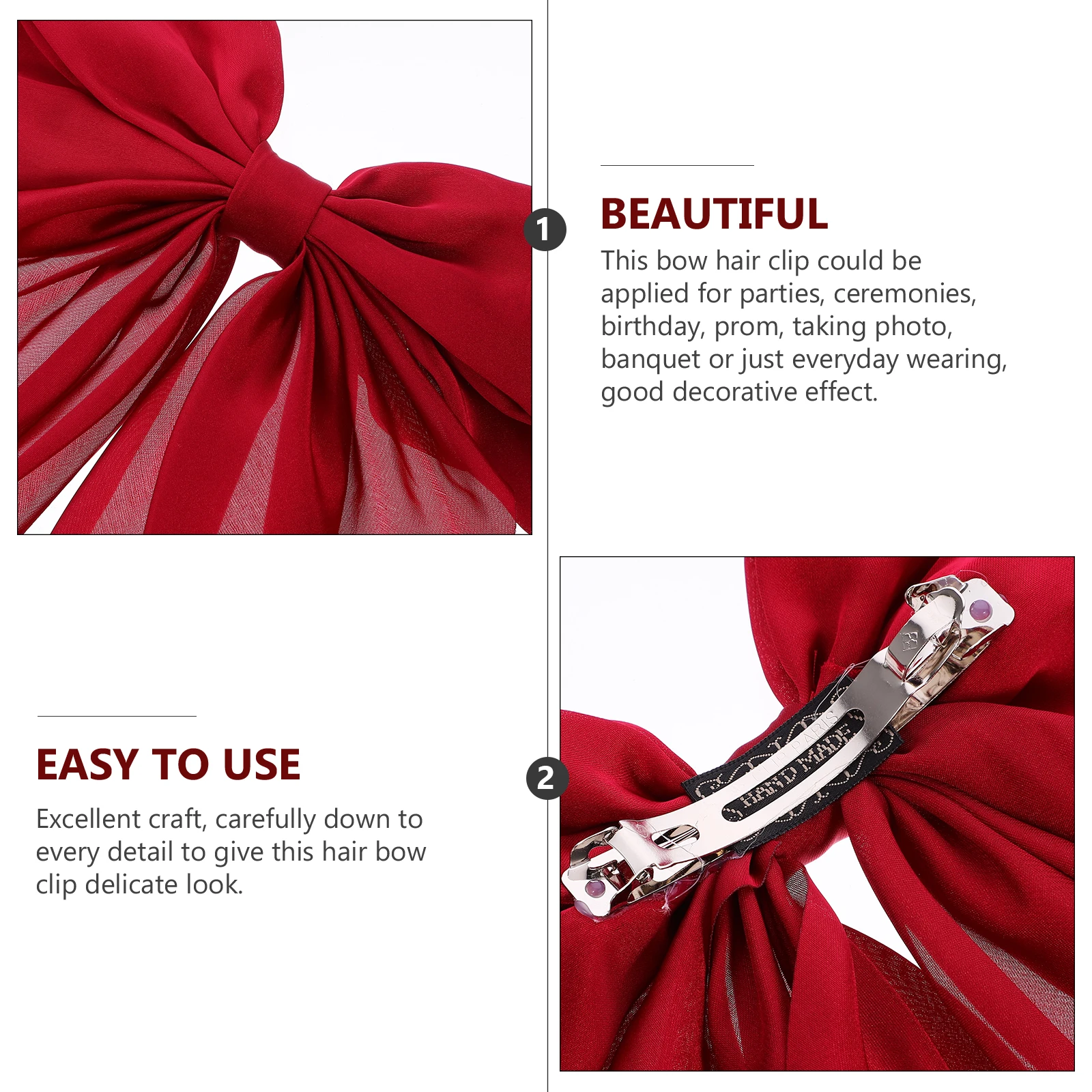 6pcs Spring Clips Large Bow Barrettes For Women Teen Girls Ribbon Accessories Bows For Thick Hair Elegant Hair Ribbons
6pcs Spring Clips Large Bow Barrettes For Women Teen Girls Ribbon Accessories Bows For Thick Hair Elegant Hair Ribbons