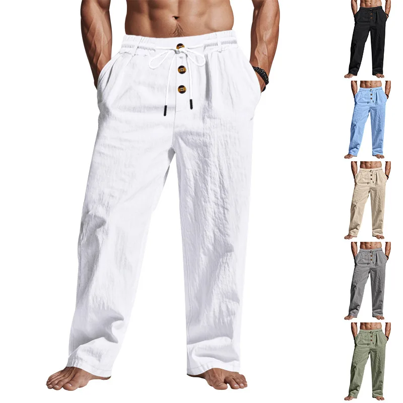 2025 New Spring and Autumn Men's Trousers Linen High Quality Beach Style Button Loose Skin-Friendly Breathable Casual Pants
2025 New Spring and Autumn Men's Trousers Linen High Quality Beach Style Button Loose Skin-Friendly Breathable Casual Pants