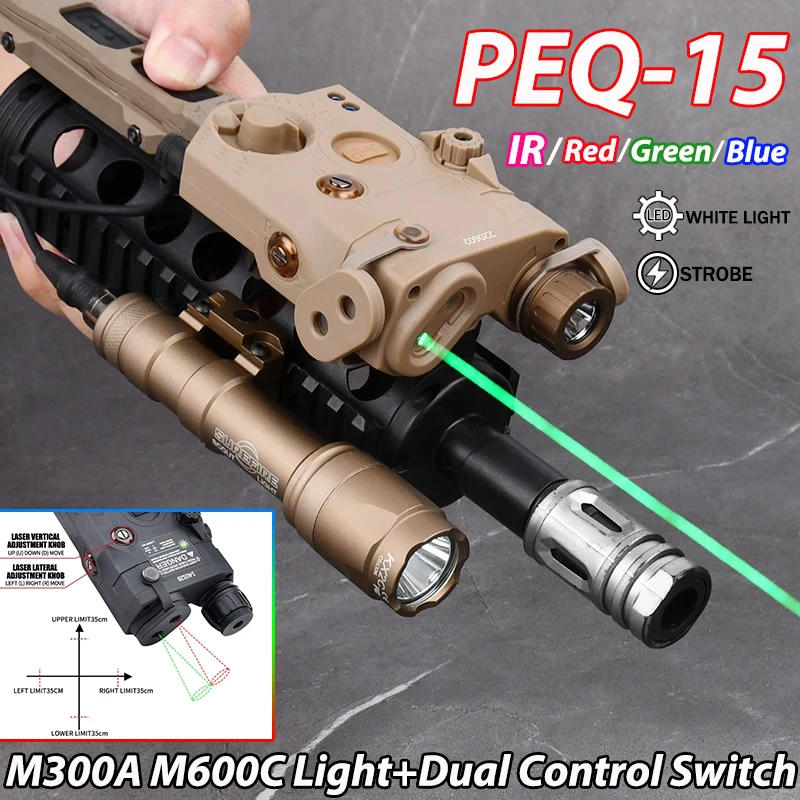 WADSN PEQ15 Red Dot Laser Aiming IR Battery Box M300 M600 Scout Flashlight Tactical Dual Control Remote Switch Fit 20mm Rail
WADSN PEQ15 Red Dot Laser Aiming IR Battery Box M300 M600 Scout Flashlight Tactical Dual Control Remote Switch Fit 20mm Rail
