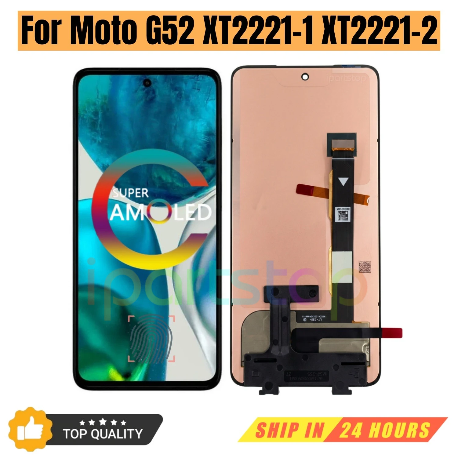 iParts Replacement New Display for Motorola Moto G52 XT2221-1 XT2221-2 90Hz AMOLED Touch Screen With Front Frame Assembly OEM
iParts Replacement New Display for Motorola Moto G52 XT2221-1 XT2221-2 90Hz AMOLED Touch Screen With Front Frame Assembly OEM