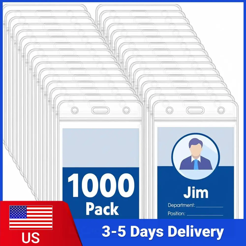 1000 Pack Double-Sided Windows ID Badge Holder Resealable Safe Waterproof ID/Badge Holder Case 2.5x 3.5in for Office School Work
1000 Pack Double-Sided Windows ID Badge Holder Resealable Safe Waterproof ID/Badge Holder Case 2.5x 3.5in for Office School Work