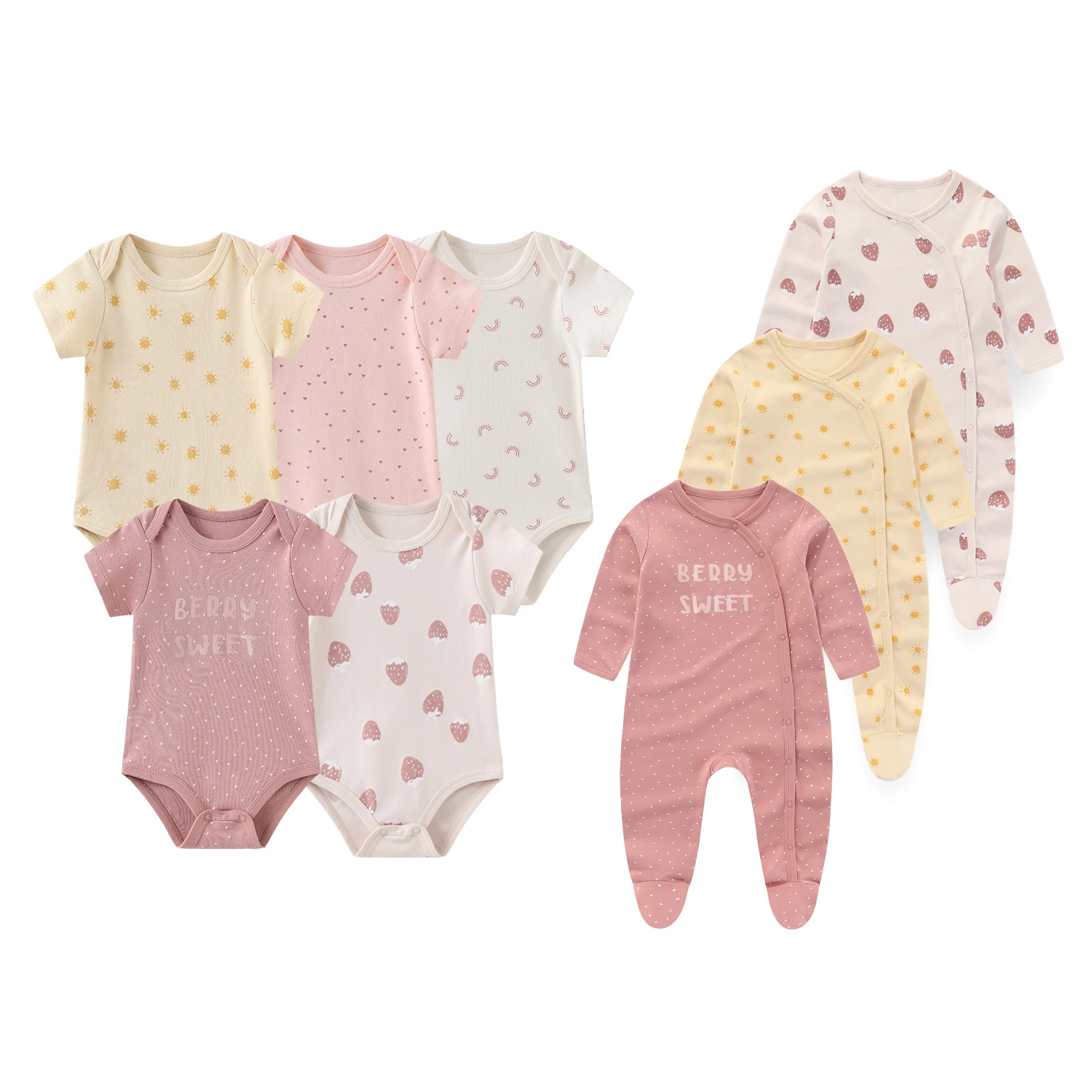 8Pcs Spring Autumn Baby Boys Girls Bodysuits+Rompers Cotton Jumpsuits 0-12 Month Infant Outfits
8Pcs Spring Autumn Baby Boys Girls Bodysuits+Rompers Cotton Jumpsuits 0-12 Month Infant Outfits