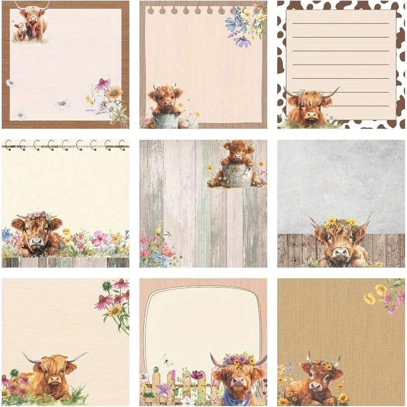 9Cartoon Animal Sticky Notes,Highland Cow Pattern,Note paper7.62x7.62cm,Each Book30Zhang,Office Decoration Gift,Back to School S
9Cartoon Animal Sticky Notes,Highland Cow Pattern,Note paper7.62x7.62cm,Each Book30Zhang,Office Decoration Gift,Back to School S