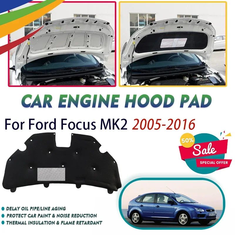 Автомобильная подкладка на капот двигателя для Ford Focus Classic MK2 2005 ~ 2016, звукостойкая Передняя изоляционная крышка, тепловые экраны, ковер, автомобильные аксессуары
Автомобильная подкладка на капот двигателя для Ford Focus Classic MK2 2005 ~ 2016, звукостойкая Передняя изоляционная крышка, тепловые экраны, ковер, автомобильные аксессуары