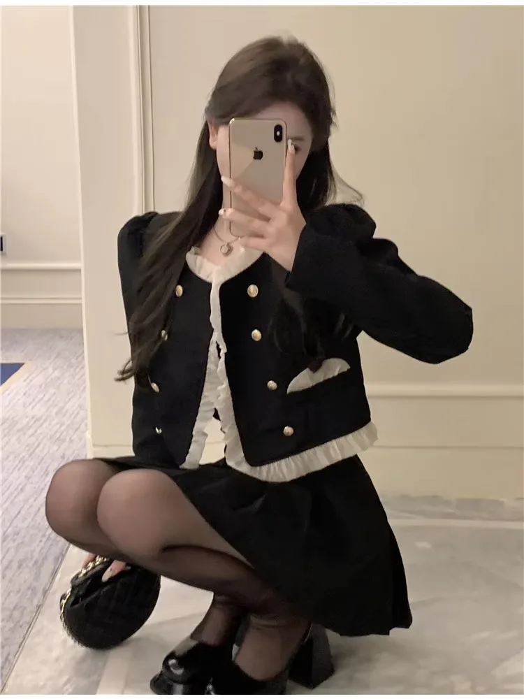 Real Shots Real Price Socialite Style Ruffled Short Jacket and High-Waisted Pleated Skirt Two-Piece Set for Women Female Lady
Real Shots Real Price Socialite Style Ruffled Short Jacket and High-Waisted Pleated Skirt Two-Piece Set for Women Female Lady
