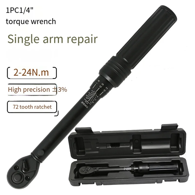AB66-ABLG 1/4In Torque Wrench 2-24N. Drive Torques Key 1/4In Pro Torque Wrench Professional Bicycle Automotive Repair Tool
AB66-ABLG 1/4In Torque Wrench 2-24N. Drive Torques Key 1/4In Pro Torque Wrench Professional Bicycle Automotive Repair Tool