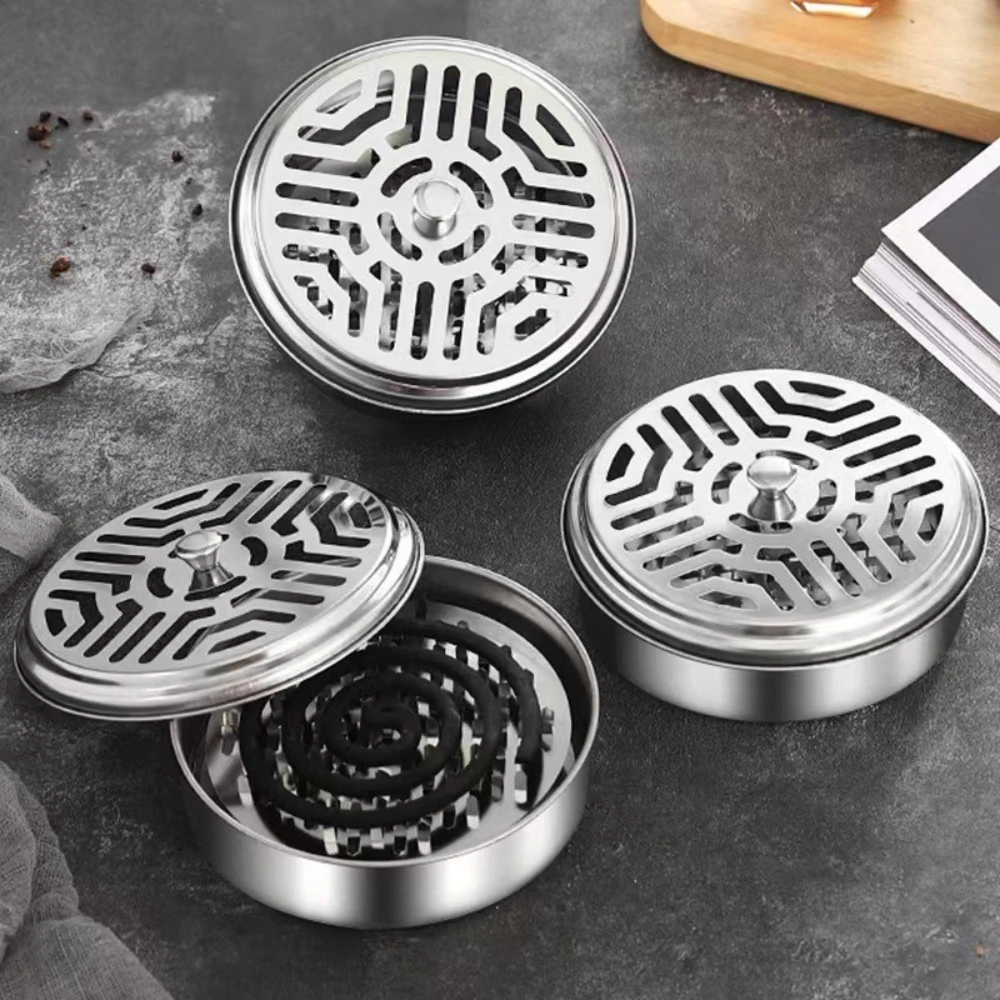 Stainless Steel Mosquito Coil Stand With Cover Round Easy-Clean Tray Home Anti-Mosquito Supplies For Indoor Use
Stainless Steel Mosquito Coil Stand With Cover Round Easy-Clean Tray Home Anti-Mosquito Supplies For Indoor Use