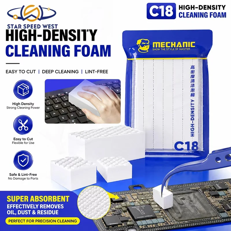 MECHANIC C18 High Density Cleaning Foam Powerful Strong Adhesion Easy to Cut For Phone Motherboard Repair Cleaning Sponge Tools
MECHANIC C18 High Density Cleaning Foam Powerful Strong Adhesion Easy to Cut For Phone Motherboard Repair Cleaning Sponge Tools