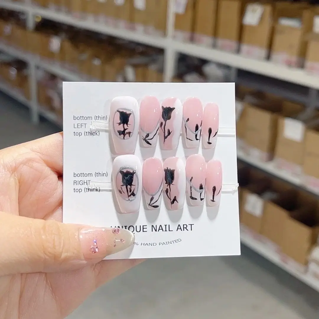 Wholesale Pure Hand-Painted Rose Detachable Reusable High-Quality Luxurious Whitening Handmade Press On Nails.No.E008
Wholesale Pure Hand-Painted Rose Detachable Reusable High-Quality Luxurious Whitening Handmade Press On Nails.No.E008