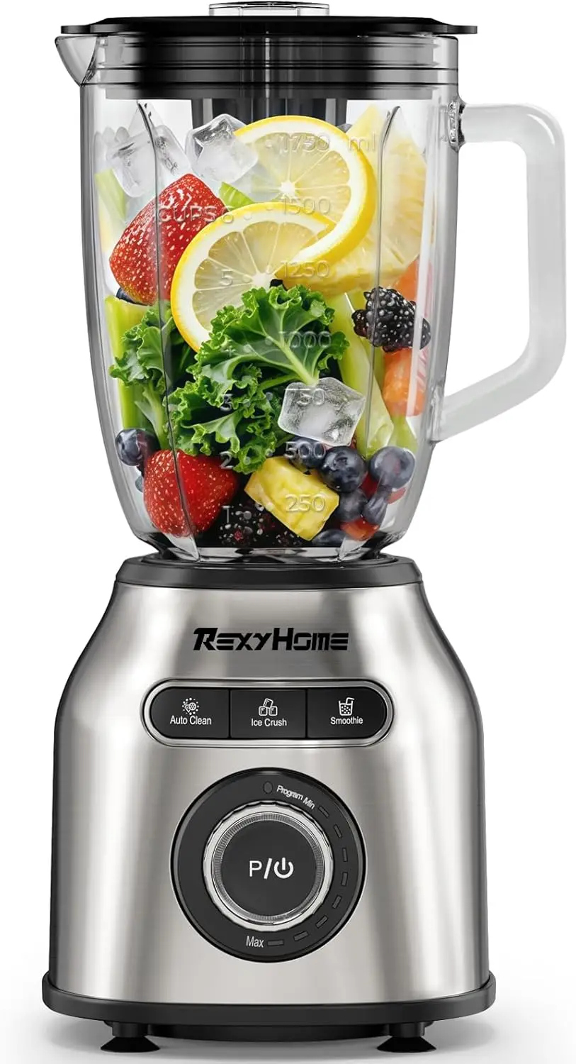 1000W Blender, 59oz Glass Jar, 8 Speeds & Pulse, Auto Clean, 3 Programs for Smoothies & Ice Crush
1000W Blender, 59oz Glass Jar, 8 Speeds & Pulse, Auto Clean, 3 Programs for Smoothies & Ice Crush