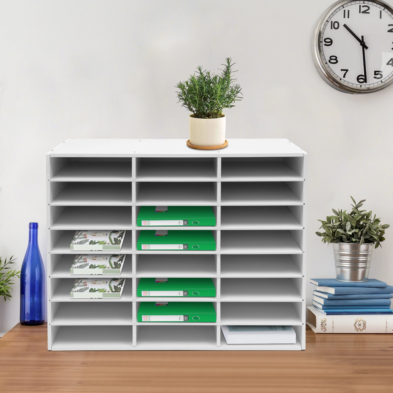 Literature Organizer 24 Compartment Desktop File Holder White PVC File Storage Rack for Office Classroom Home Study Room
Literature Organizer 24 Compartment Desktop File Holder White PVC File Storage Rack for Office Classroom Home Study Room