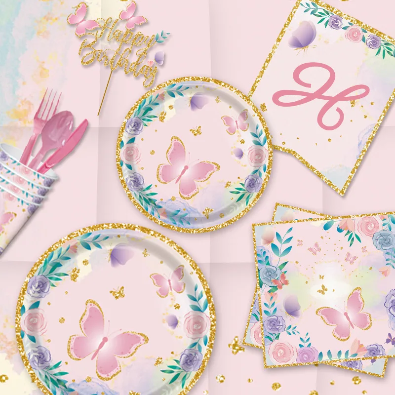 Butterfly Theme Party Disposable Tableware Paper Plate Set Children's Birthday Flag Disposable Paper Plate Paper Cup Paper Towel
Butterfly Theme Party Disposable Tableware Paper Plate Set Children's Birthday Flag Disposable Paper Plate Paper Cup Paper Towel