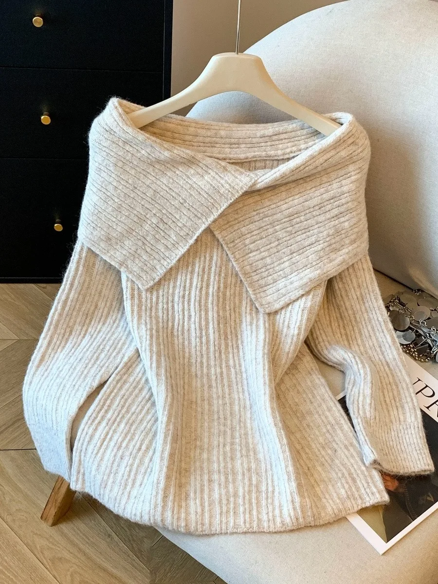 Loose Fit One oulder Long Sve Knitted Sweater Women's Sle Korean Lazy Faion Unique Beautiful Ci Walk Commute Wind
Loose Fit One oulder Long Sve Knitted Sweater Women's Sle Korean Lazy Faion Unique Beautiful Ci Walk Commute Wind