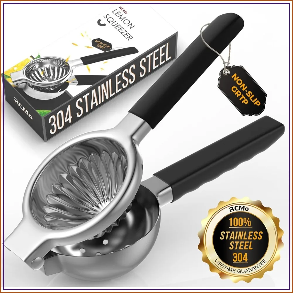 Stainless Steel Lemon Squeezer - Manual Citrus Juicer with Silicone Handles, Large Hand Held Press for Limes & Lemons
Stainless Steel Lemon Squeezer - Manual Citrus Juicer with Silicone Handles, Large Hand Held Press for Limes & Lemons
