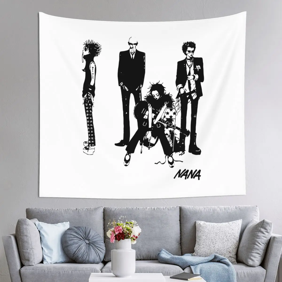 NANA Osaki BAND Black Stones Tapestry Wall Hanging Hippie Fabric Tapestry Manga Anime INS Decoration Wall Decor 95x73cm
NANA Osaki BAND Black Stones Tapestry Wall Hanging Hippie Fabric Tapestry Manga Anime INS Decoration Wall Decor 95x73cm