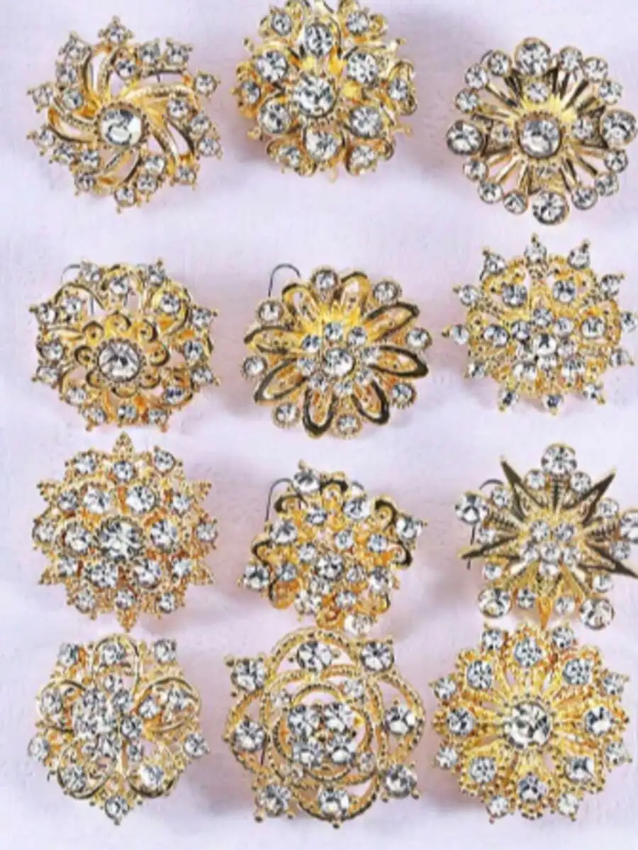 12pcs Rhinestone Inlaid Metal Brooches For Women Clothing Anti-Slip Pins DIY Wedding Bouquet Christmas Gift
12pcs Rhinestone Inlaid Metal Brooches For Women Clothing Anti-Slip Pins DIY Wedding Bouquet Christmas Gift