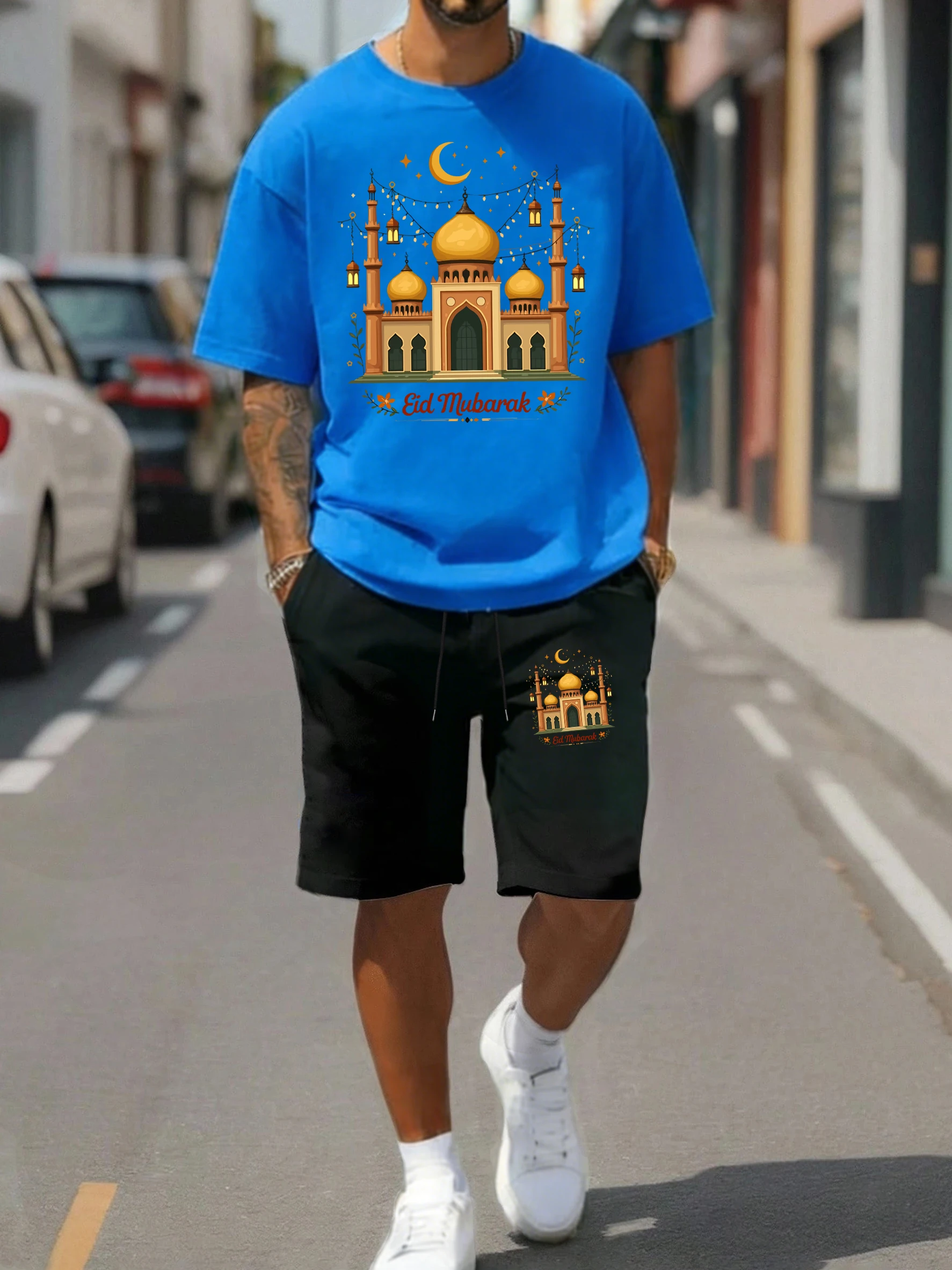 Eid Mubarak Art Moon Lantern Man Sportsuit Loose Cotton O-Neck Tee Trendy Drawstring Shorts Fashion Unisex Summer Casual Clothes
Eid Mubarak Art Moon Lantern Man Sportsuit Loose Cotton O-Neck Tee Trendy Drawstring Shorts Fashion Unisex Summer Casual Clothes