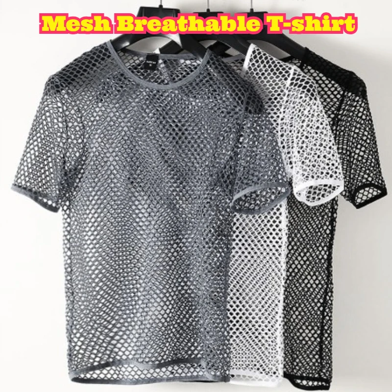 Men Mesh Breathable Short Sleeve T Shirt Summer Cool Feeling Hollow Out Stylish Individual Cover Sexy Fashion Male Casual Daily
Men Mesh Breathable Short Sleeve T Shirt Summer Cool Feeling Hollow Out Stylish Individual Cover Sexy Fashion Male Casual Daily