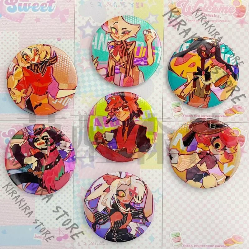 Hazbin Hotel Badges Husk Niffty Vaggie Pentious anime cosplay pendants standing signs postcards Coffee-themed Alastor keychains
Hazbin Hotel Badges Husk Niffty Vaggie Pentious anime cosplay pendants standing signs postcards Coffee-themed Alastor keychains