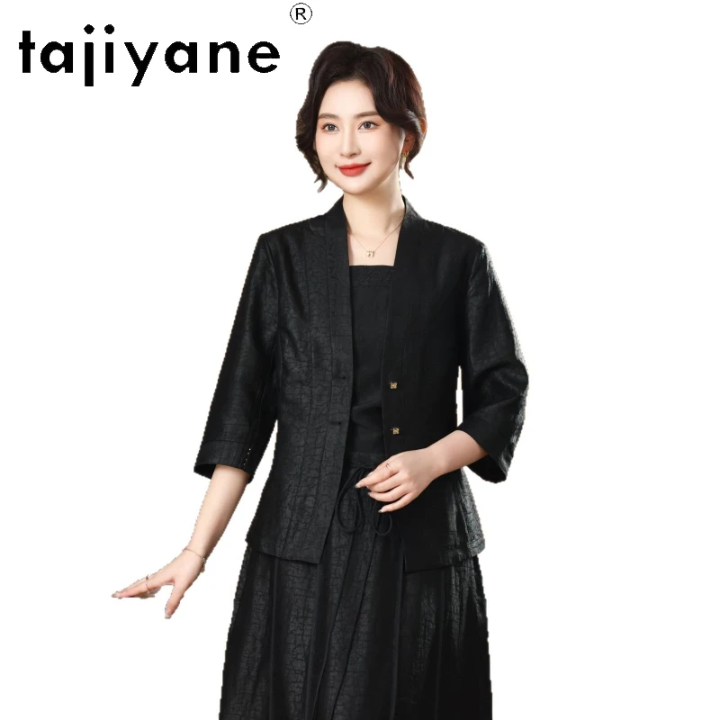 TAJIYANE 100% Mulberry Silk Blouse for Women New Chinese Style V-Neck Suit Coat Elegant Spring Shirts 2026 Woman Clothes одежда
TAJIYANE 100% Mulberry Silk Blouse for Women New Chinese Style V-Neck Suit Coat Elegant Spring Shirts 2026 Woman Clothes одежда