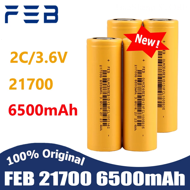 Новейшая литиевая батарея FEB 21700 6500 мАч 3.6В 2C с плоским контактом, перезаряжаемая, для мобильных устройств и источников питания.
Новейшая литиевая батарея FEB 21700 6500 мАч 3.6В 2C с плоским контактом, перезаряжаемая, для мобильных устройств и источников питания.