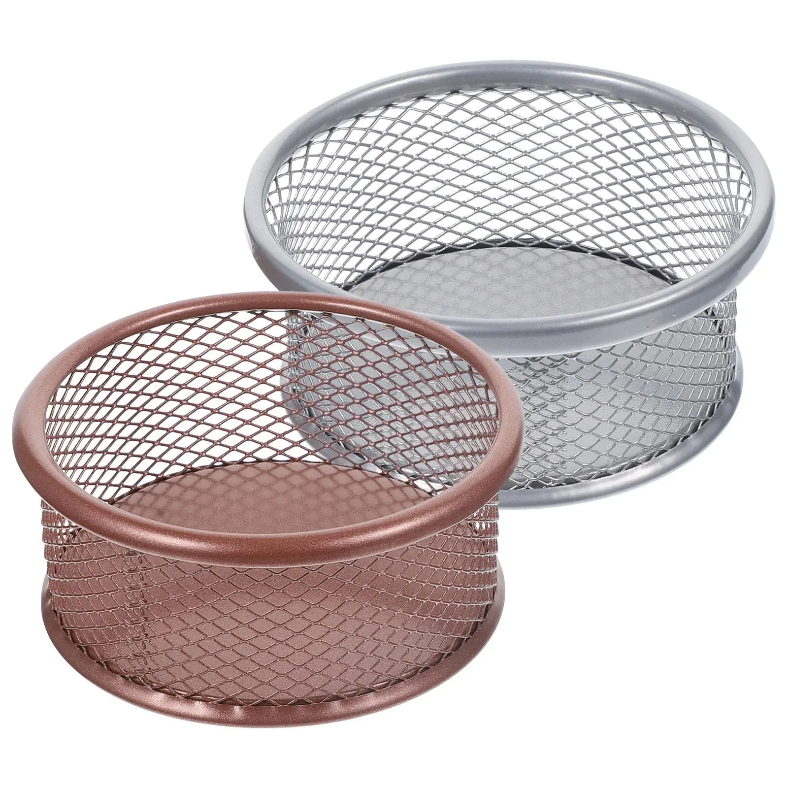 2Pcs Metal Pen Holder Paper Clip Organizer Desk Storage Small Office Supplies Clips Basket Rose Gold Silver Color Wear Resistant
2Pcs Metal Pen Holder Paper Clip Organizer Desk Storage Small Office Supplies Clips Basket Rose Gold Silver Color Wear Resistant