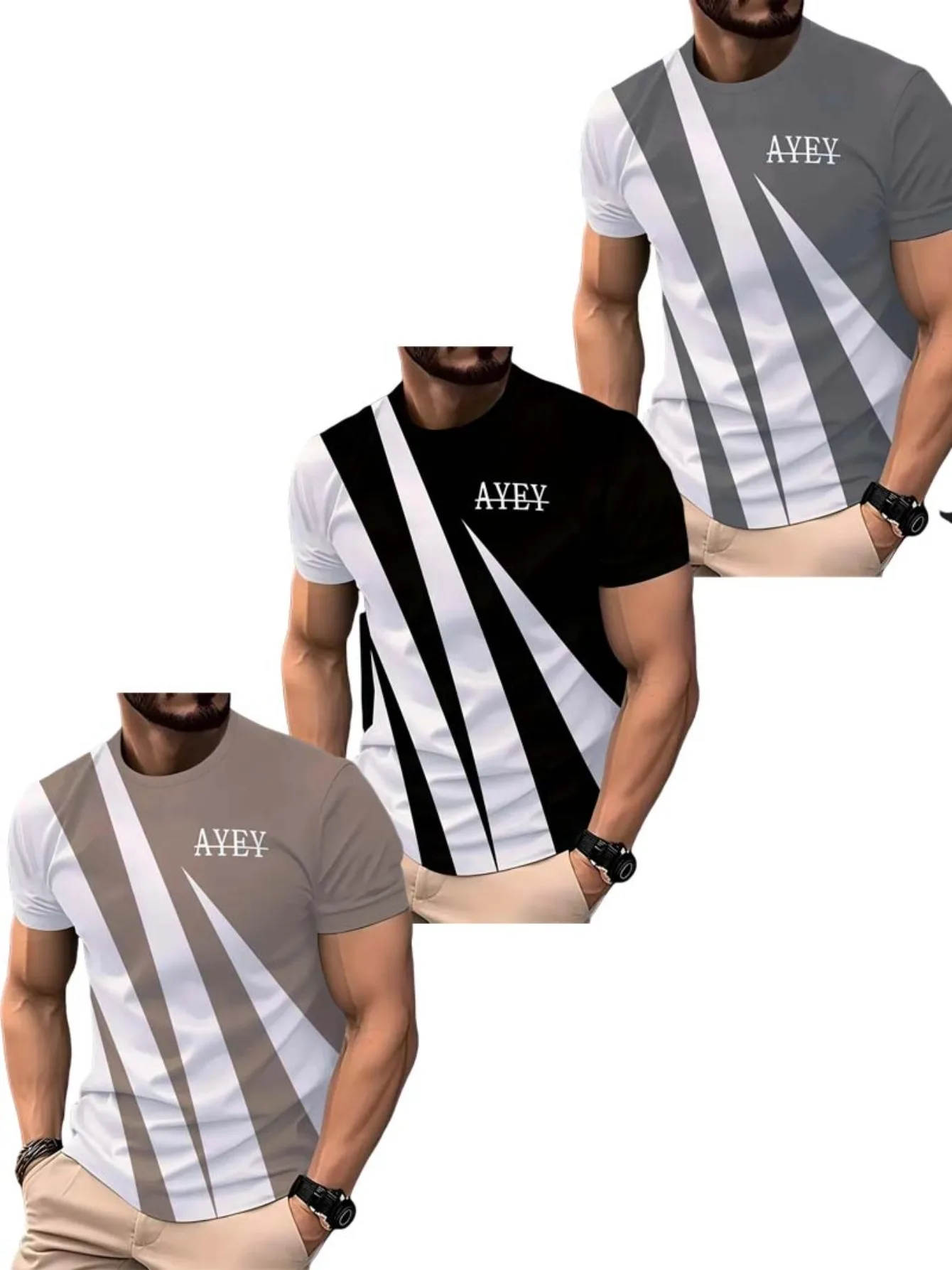 3PCS Simple Striped Quick Dry Round Neck T-Shirt Outdoor Casual Breathable Short Sleeve Regular Size Large Short Sleeve
3PCS Simple Striped Quick Dry Round Neck T-Shirt Outdoor Casual Breathable Short Sleeve Regular Size Large Short Sleeve
