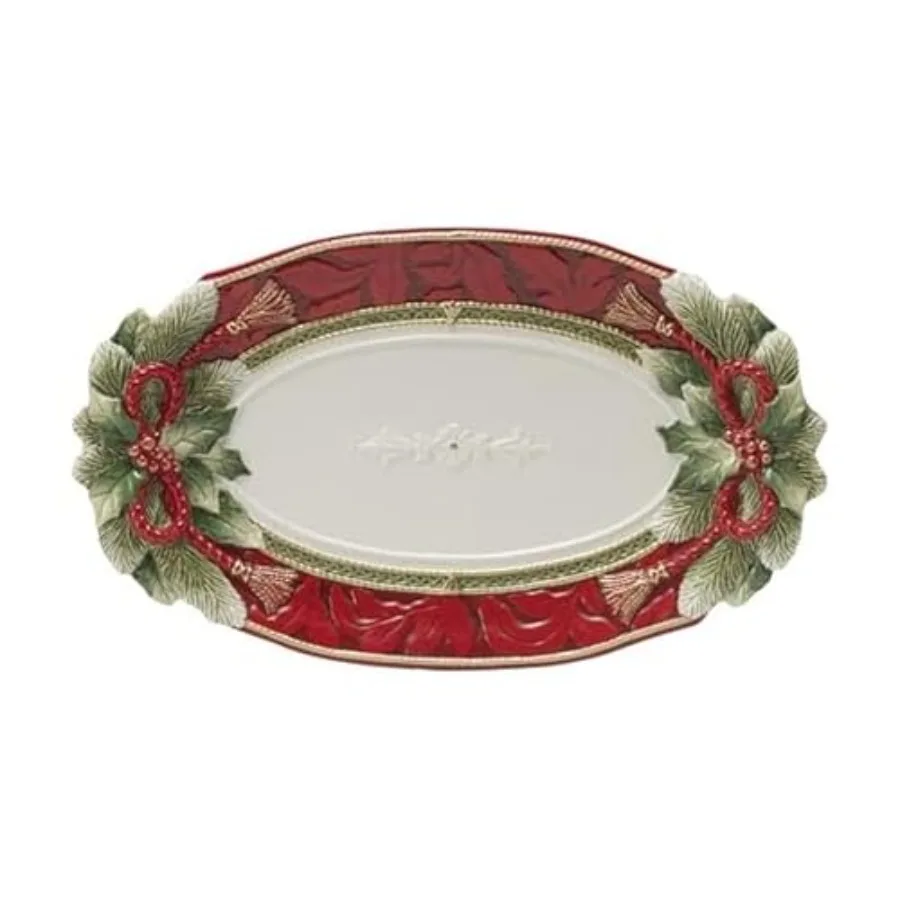 Holiday Home Poinsettia Trim Serving Platter 17 inch Red
Holiday Home Poinsettia Trim Serving Platter 17 inch Red
