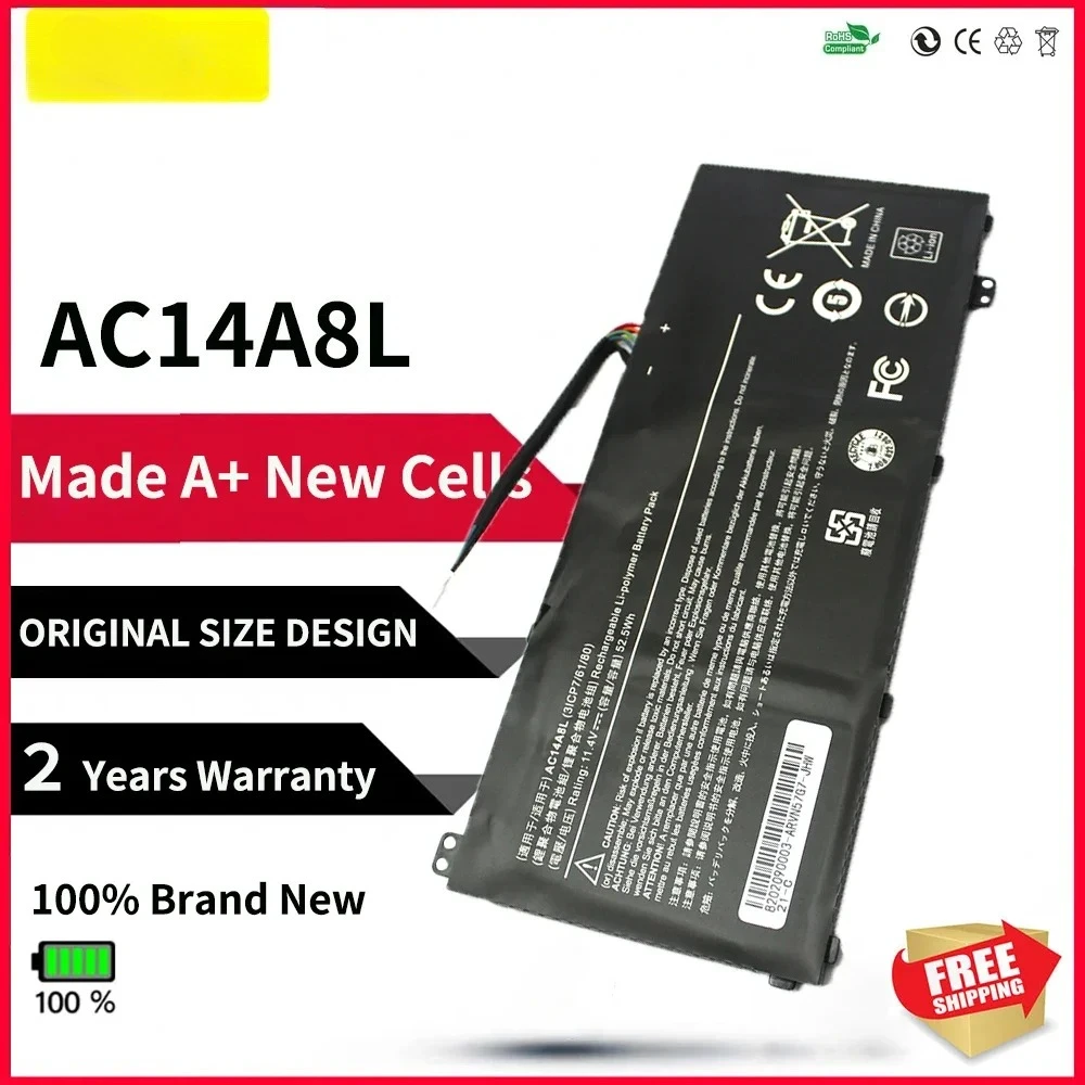 AC14A8L Laptop Battery For Acer Aspire VN7-571 VN7-571G VN7-591 VN7-591G VN7-791G MS2391 KT.0030G.001 11.4V 52.5Wh
AC14A8L Laptop Battery For Acer Aspire VN7-571 VN7-571G VN7-591 VN7-591G VN7-791G MS2391 KT.0030G.001 11.4V 52.5Wh