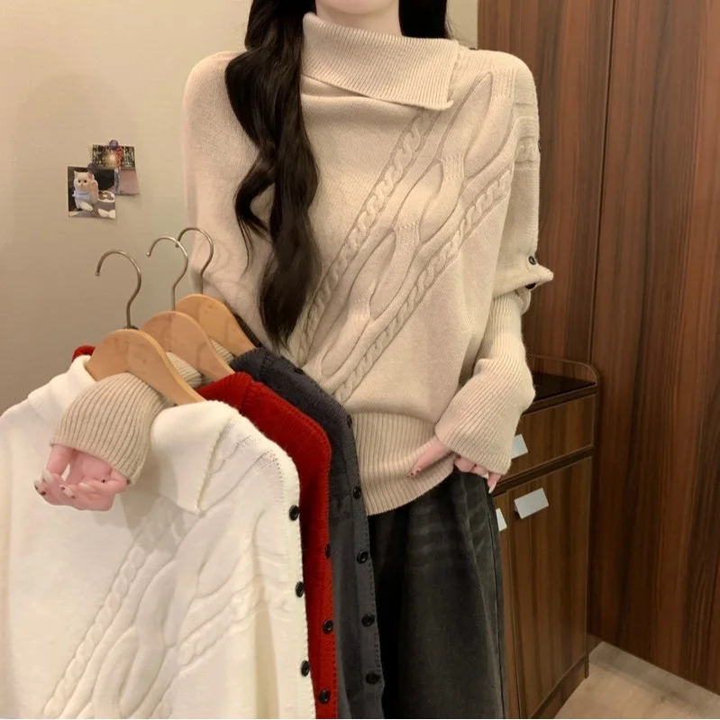 High Quali Winter Sweater Women's Faionable Stand Collar Waist-Cinching Versatile Top Premium Feel Autumn Winter Clothes
High Quali Winter Sweater Women's Faionable Stand Collar Waist-Cinching Versatile Top Premium Feel Autumn Winter Clothes